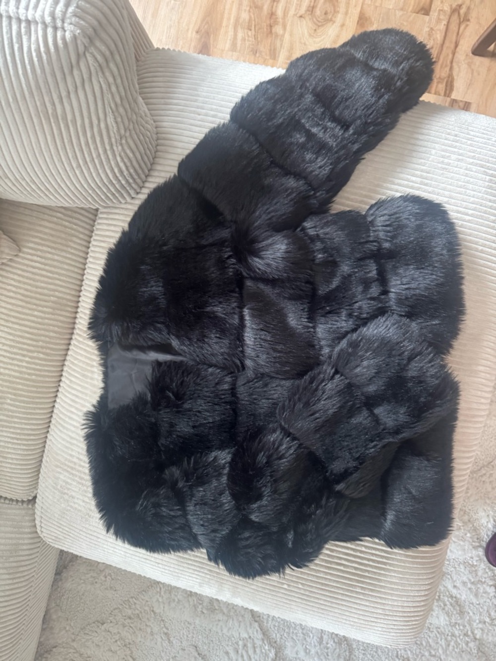 Source Unknown Black Faux Fur Jacket